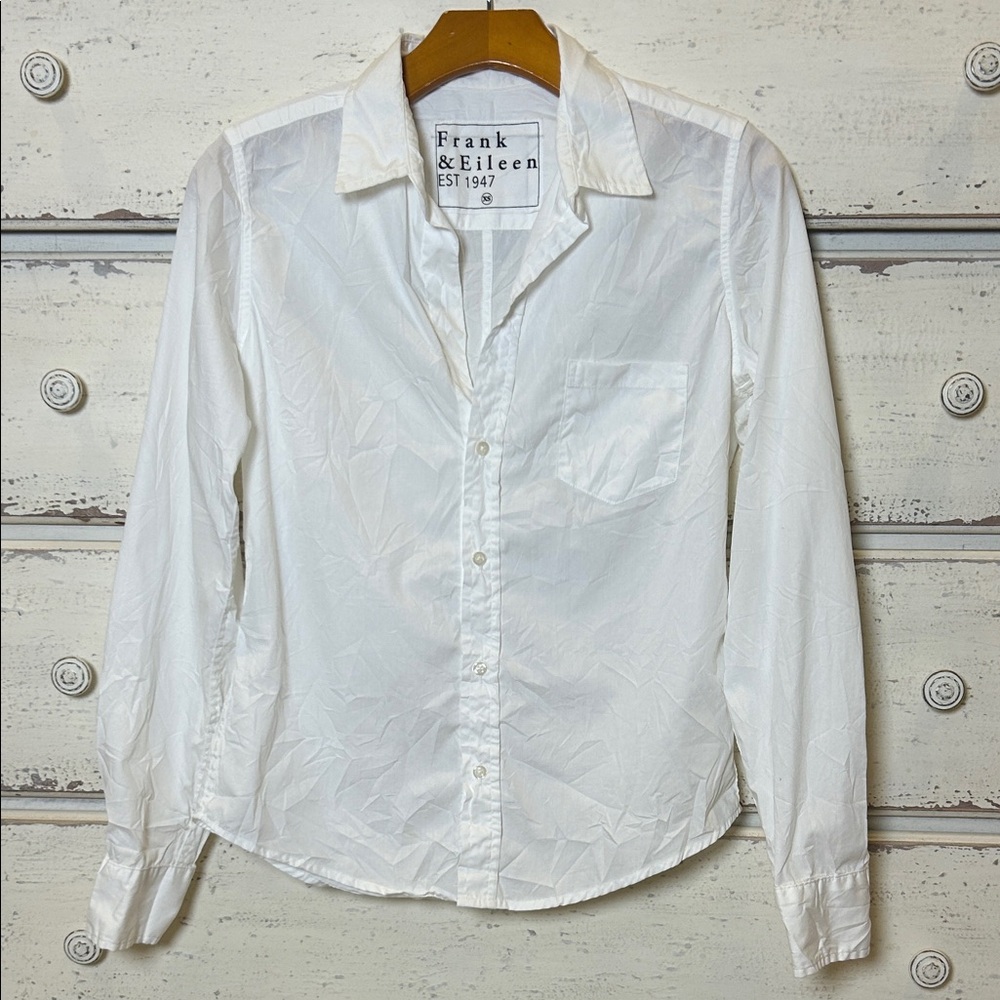 Frank & Eileen Barry White Cotton Button Down Shirt XS